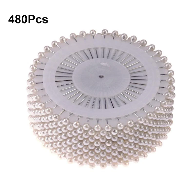 480Pcs 30 шт/480 шт жемчужные штифты для свадебного ремесла, для шитья, пэтчворк, прямые штифты для шитья, вышивки, украшения - Цвет: 480Pcs