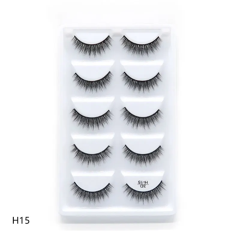 H 15 250 пар 3D норковые Накладные ресницы с натуральным крестиком, длинные грязные накладные ресницы для макияжа, накладные ресницы для наращивания, косметические инструменты - Цвет: H 15