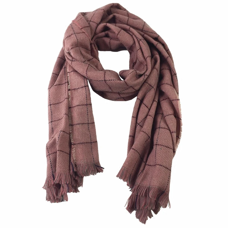 

Winter Warm Cashmere Scarves for Women Tassel Shawl Girls Sweet Plaid Knitted Scarf New Fashion Casual Thicken Large Long Scarf