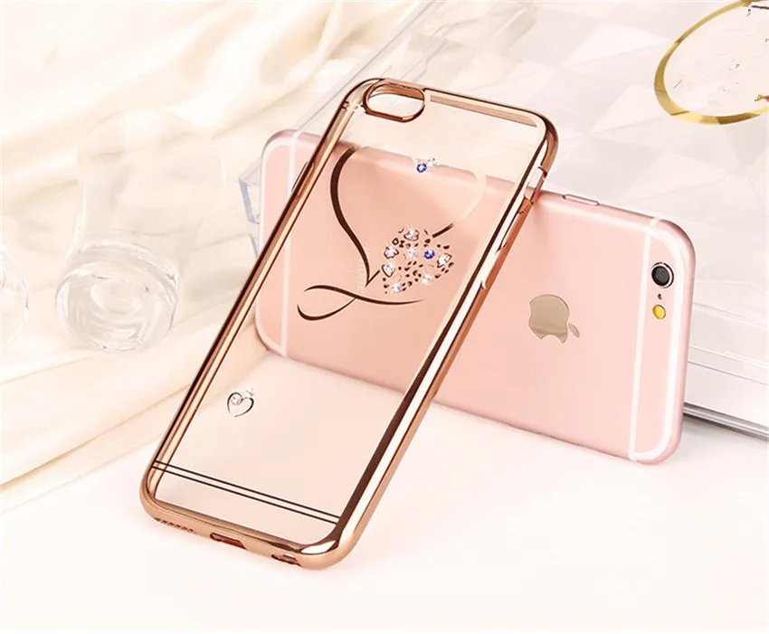 Чехол для телефона XSMYiss Love Heart с покрытием iPhone X XS XR MAX 6 5 SE 7 8 Plus розовое золото