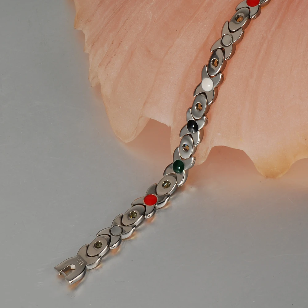 

Wollet Jewelry Titanium Bracelet for Women Gold Color Filled Hematite Germaniums High Quality Big Crystal