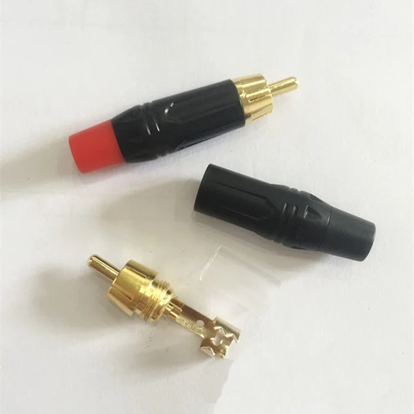 100 шт. разъем RCA позолоченный провод штекер высококачественный аудио адаптер для