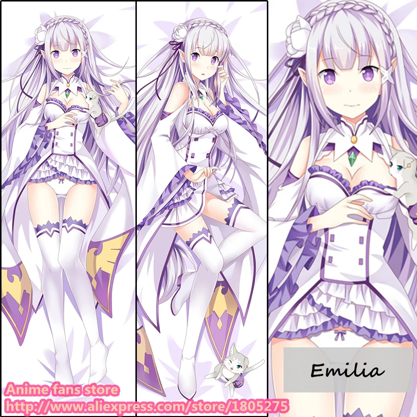 

Anime Re Zero Starting Life in Another World Emilia Japanese Pillowcase Pillow Cover Case decorative Hugging Body