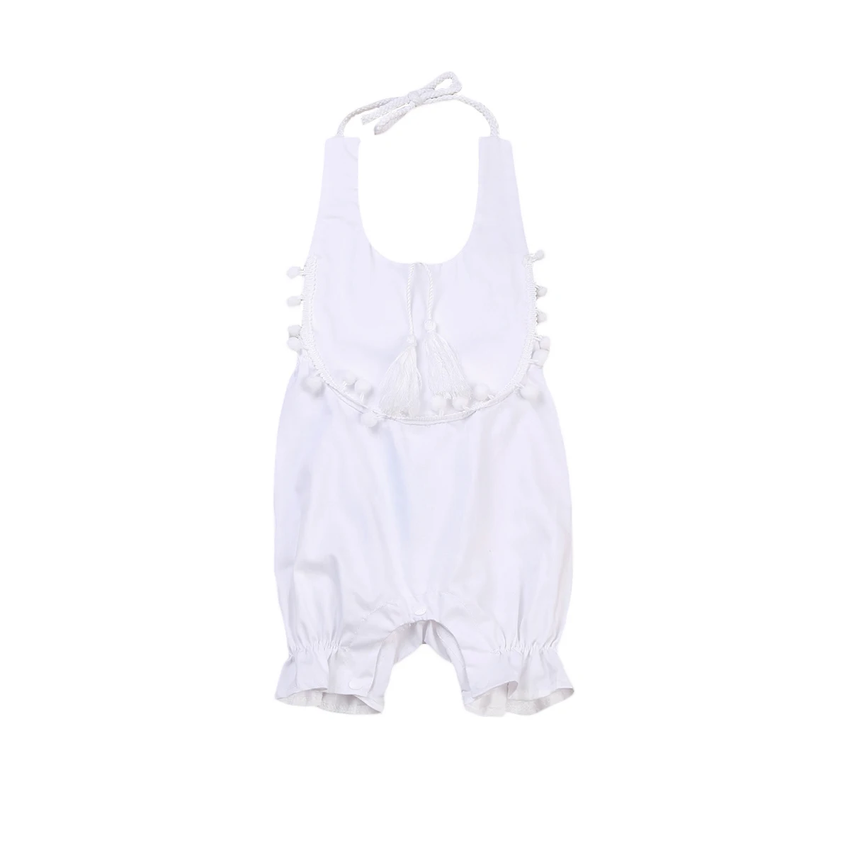 Летние для новорожденных Обувь девочек комбинезон Белый пляж TASSEL Romper одежда в