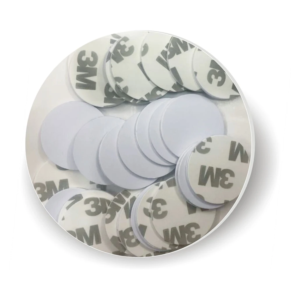 100pcs/lot 3-M sticker Rfid Tag 125K ID Coin card EM4100 RFID 125KHz tag keyfobs token for Access control | Безопасность и защита