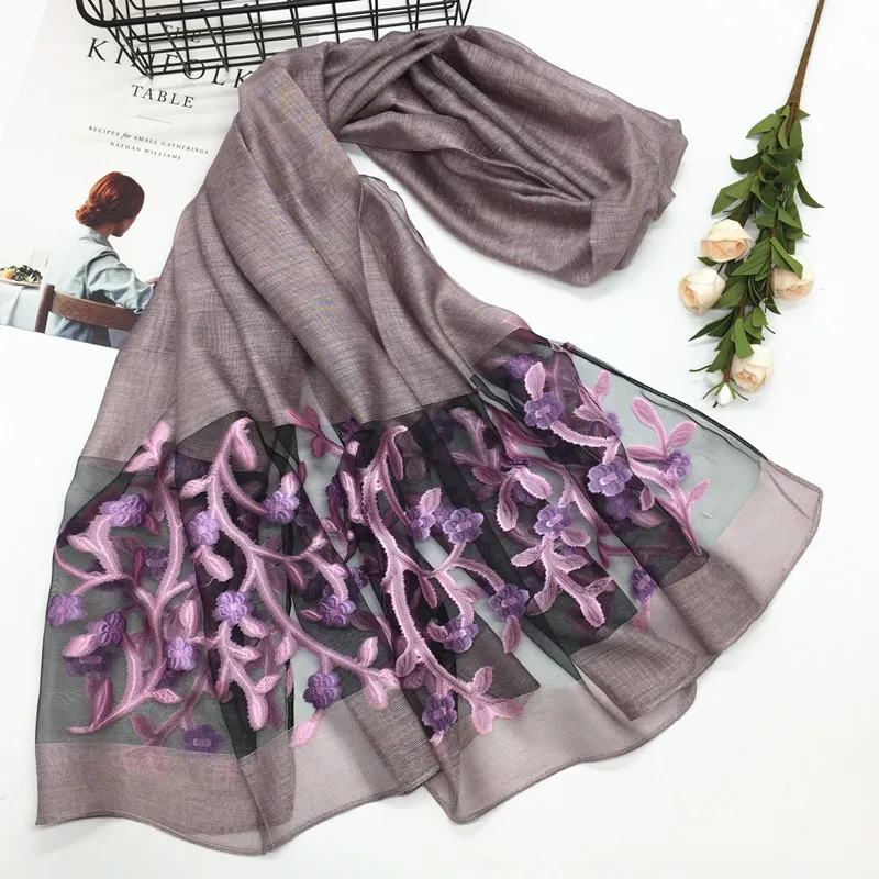 High Quality Luxury lace flower shawls Embroidery scarf-women cotton pashmina bandana muslim echarpe wraps muffler 10pcs |