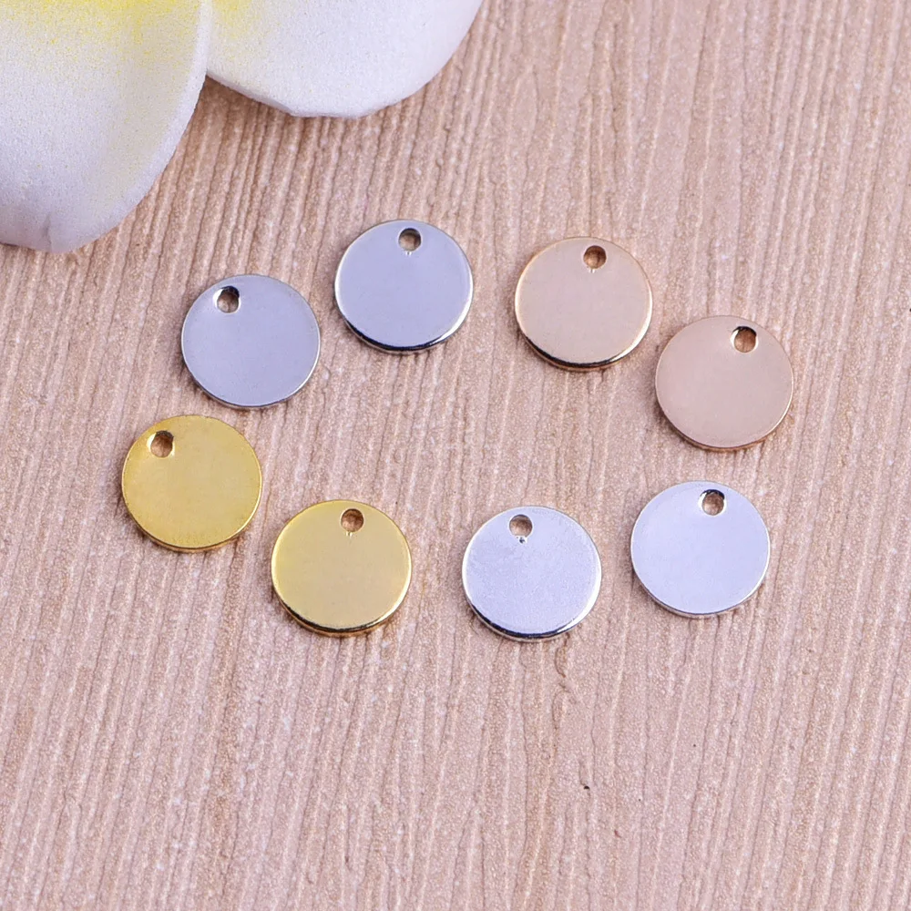 Круглые Безразмерные подвески из меди золотистые/Серебристые аксессуары для