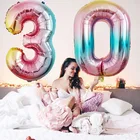 Большие гелиевые воздушные шары из фольги, надувные цифры высотой 32 дюйма для украшения вечеринки на день рождения, детские воздушные шары