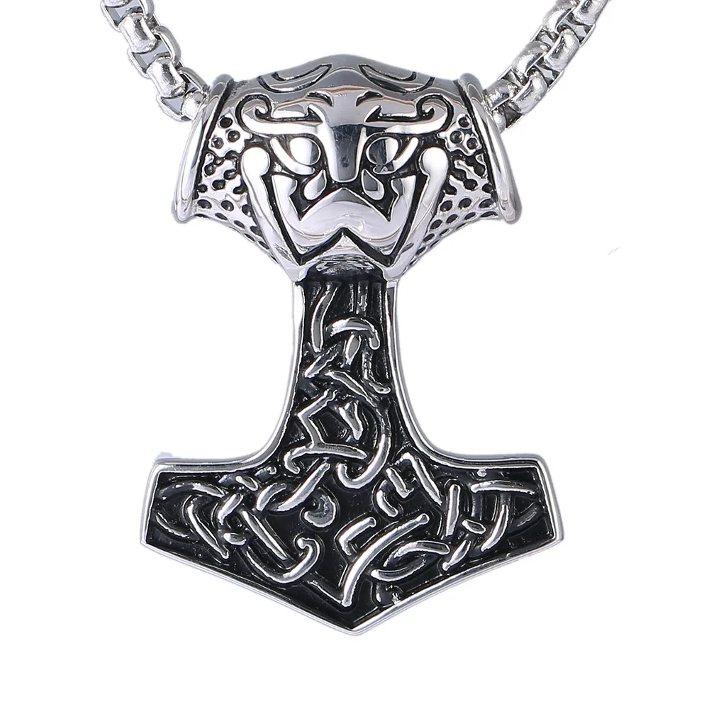 Ожерелье из нержавеющей стали для мужчин огромный Молот Тора Mjolnir амулет Викинга