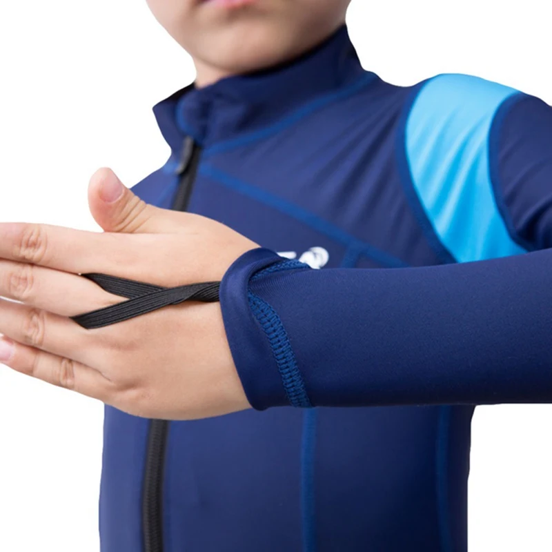 

1 Pc Long Sleeves Kid Wetsuits Siamese Diving Suit For Boys And Girls Sunscreen Rash Guard Polyester And Spandex