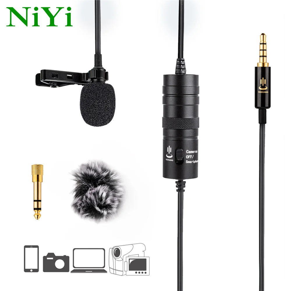 YC VM10 6 м Аудио Видео Запись нагрудный микрофон для Android телефон Mac Vlog петличный iPhone