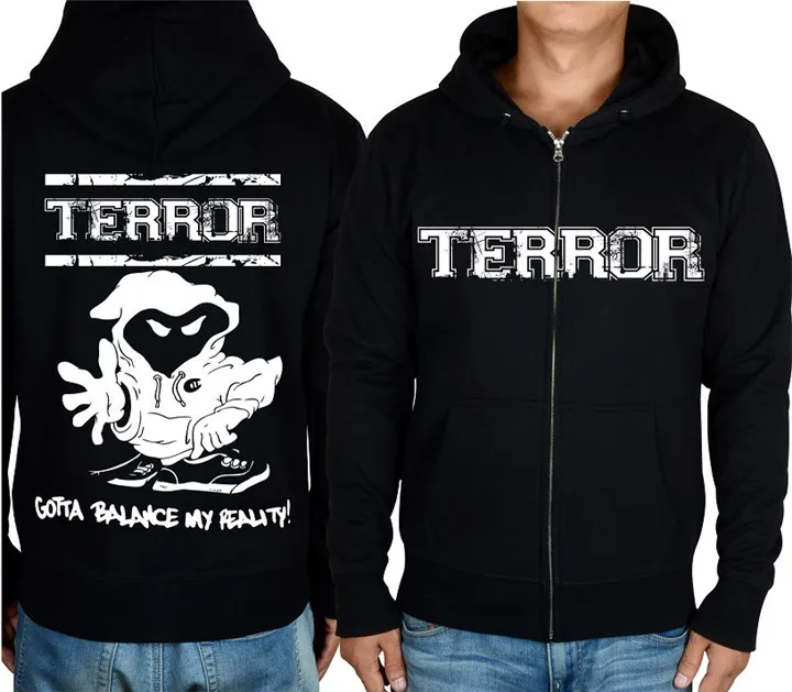 

20 styles Zipper Pullover Eagle Wing Terror Rock Cotton Black Hoodies punk sudadera heavy metal sweatshirt fleece chandal hombre