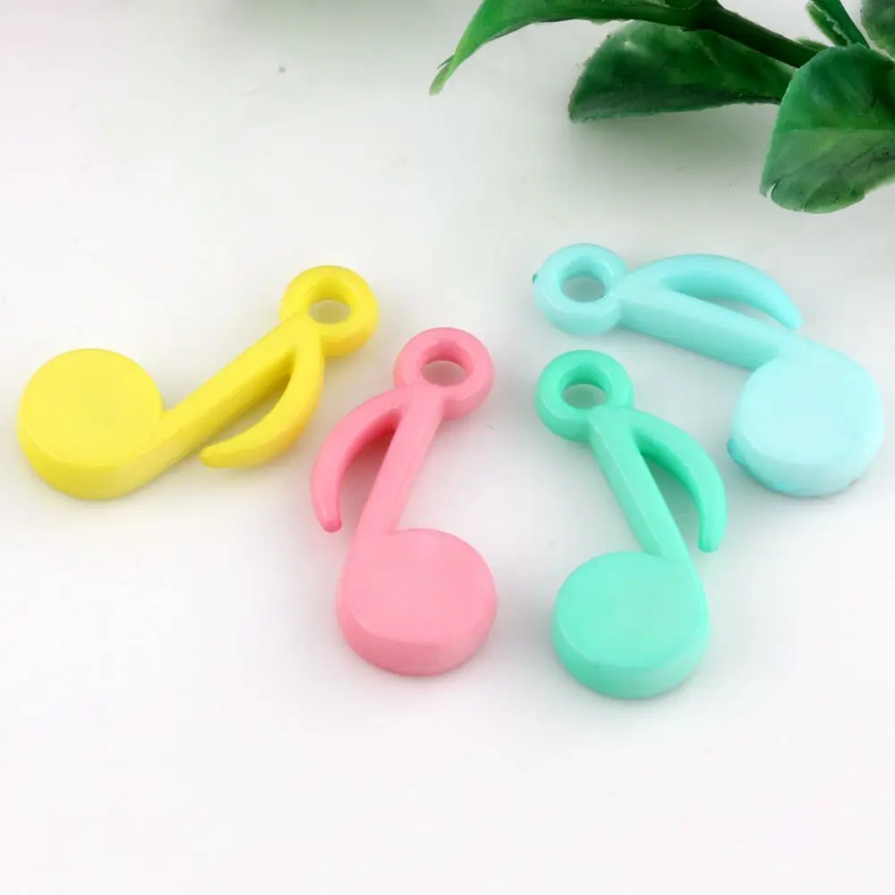 200 шт смешанных цветов акриловый Шарм в виде музыкальной ноты кулон 14x27 мм DIY