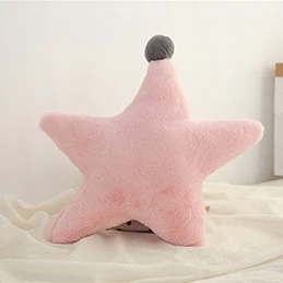 Pink star Искусственный кроличий мех корона Сердце Луна Звезда Треугольник Форма плюшевая подушка полностью набитый искусственный кроличий мех подушка для женщин девочек - Цвет: Pink star