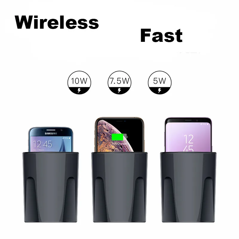Автомобильное беспроводное быстрое зарядное устройство QI для iPhone 8 X держатель