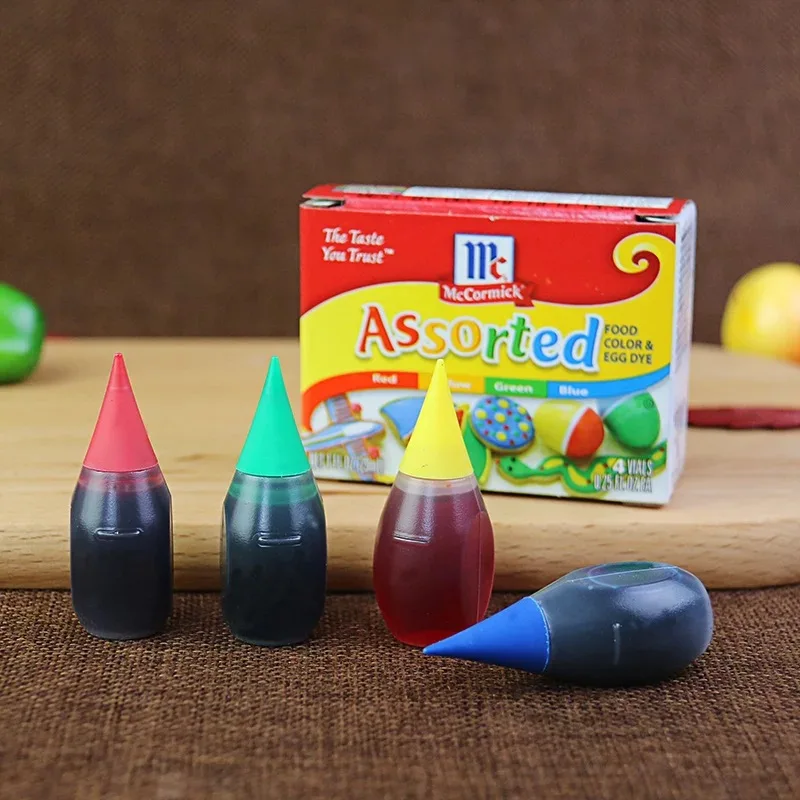 

4 Colors Vials Set Mccormick Assorted Food Color and Egg Dye