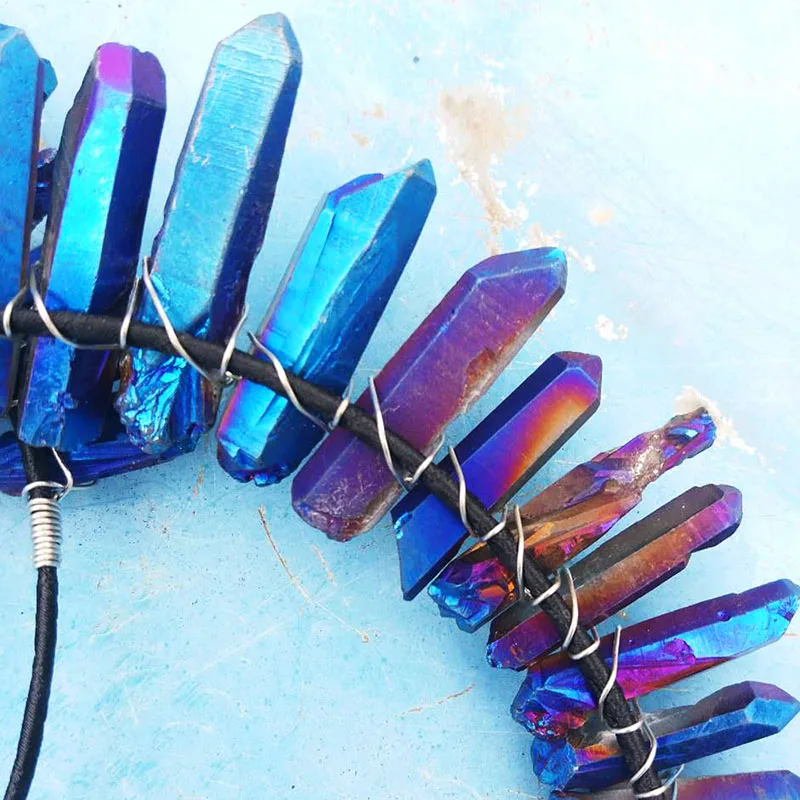 Повязка для волос с необработанными кристаллами ручной работы заколки короной