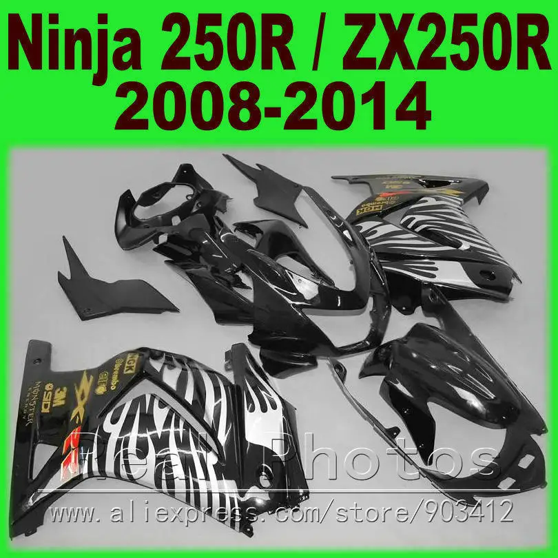 Обтекатели для Kawasaki 250R Комплект Ninja ZX 2008 2014 EX250 08 14 обтекатели|zx 14|fairings for kawasakizx r |