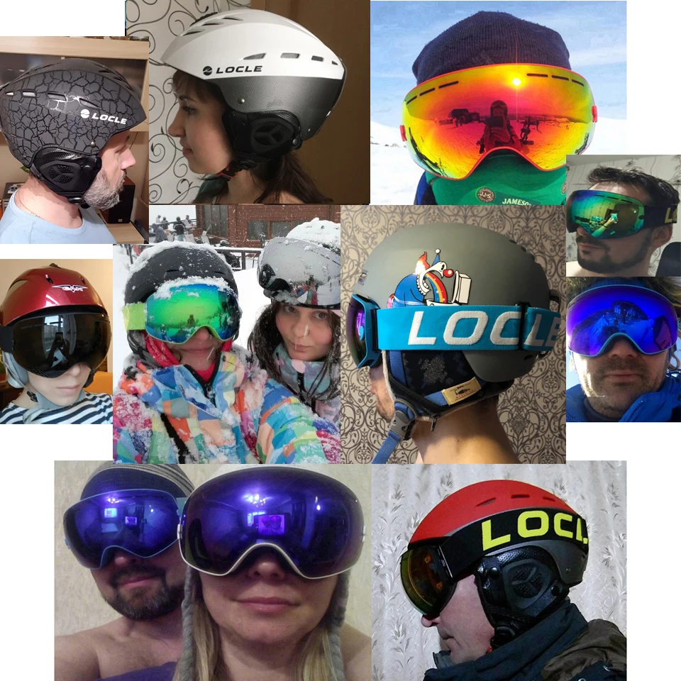 LOCLE лыжные очки UV400 противотуманные лыжные очки двойные линзы снежные Лыжные Сноуборд очки лыжные очки с линзой ночного видения