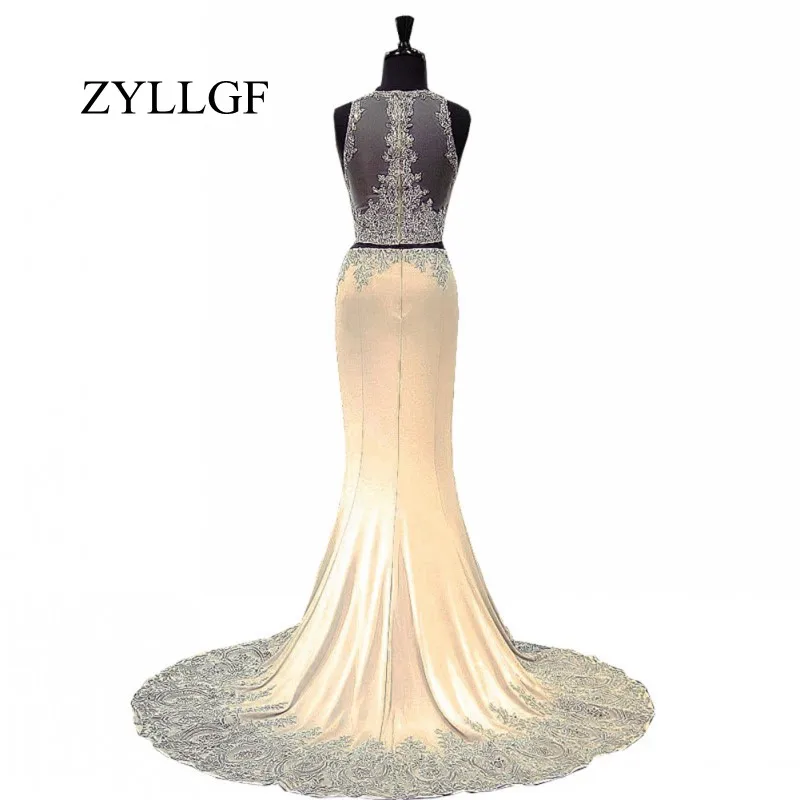 ZYLLGF Long Mother Dresses 2018 Elegant Sheer Scoop Neckline Beaded Gold Lace African Satin Two Piece Wedding Guest Dress RS32 | Свадьбы и