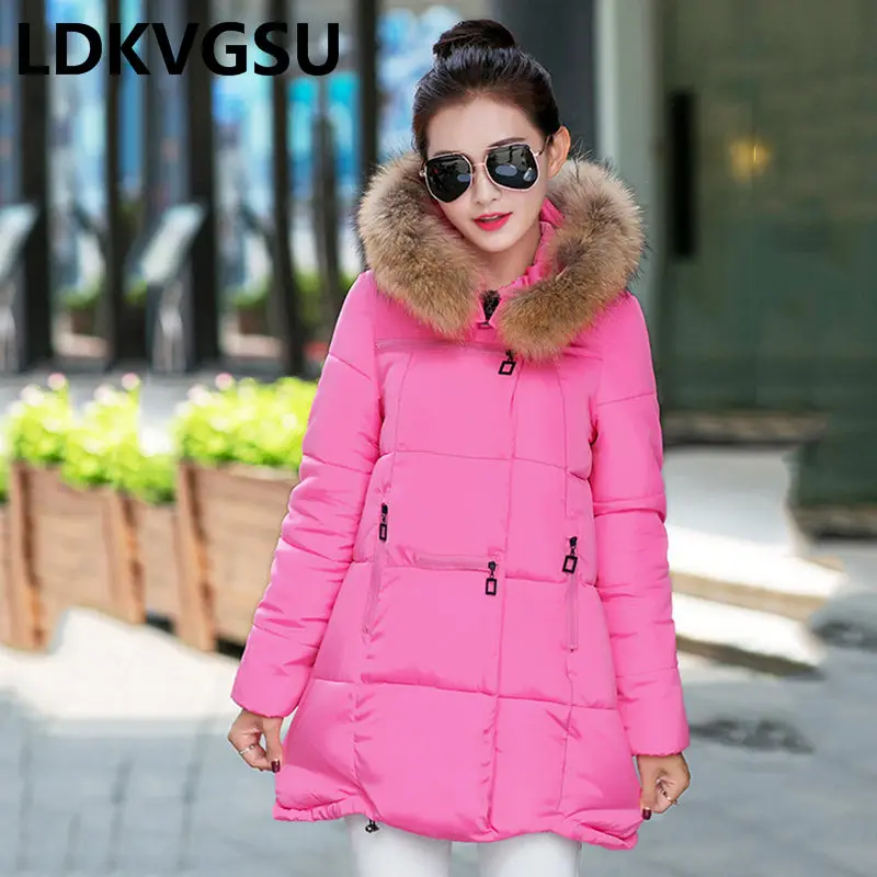 Куртка женская зимняя с капюшоном средней длины 5XL Is1272|Женские парки| |