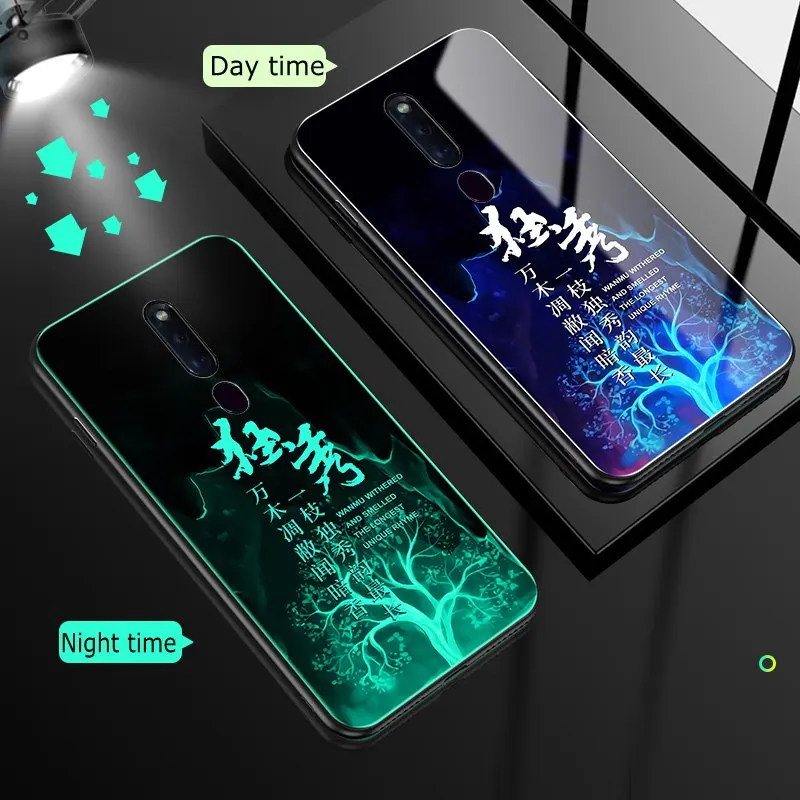 Чехол для OPPO Reno 2Z 10X Zoom 6,6 чехол из закаленного стекла светящийся противоударный мультяшный чехол для OPPO Realme Q 5 Pro R19 F11 Reno Z