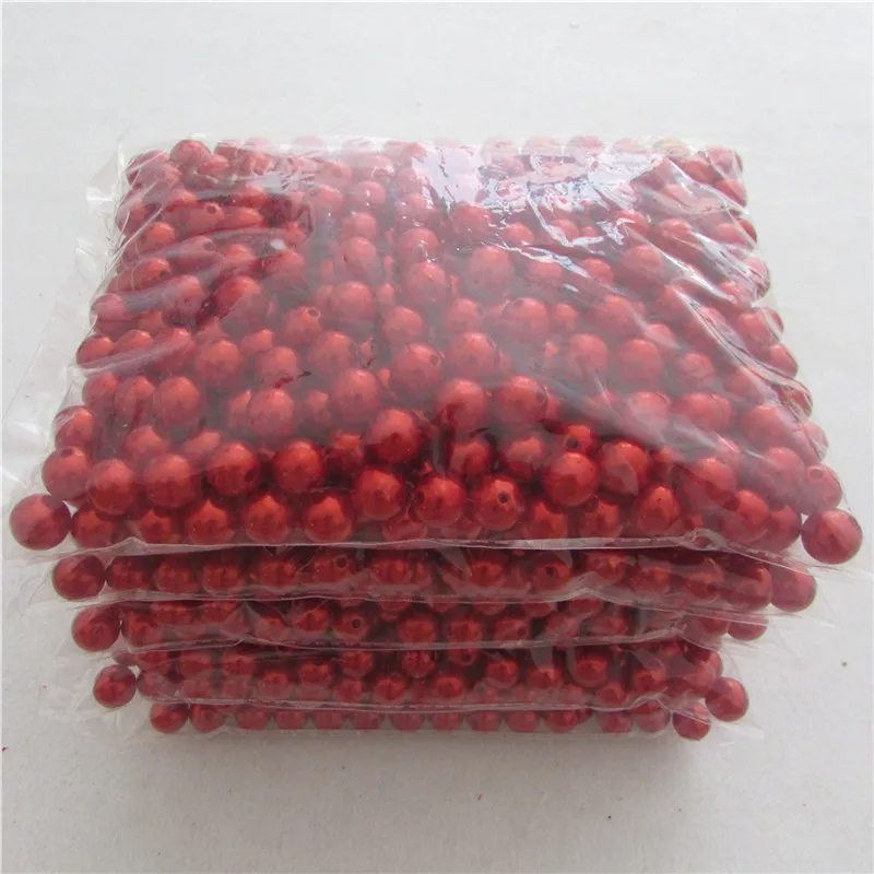 

4-20mm red Straight hole high imitation pearls DIY originality handwork material accessories phone beauty