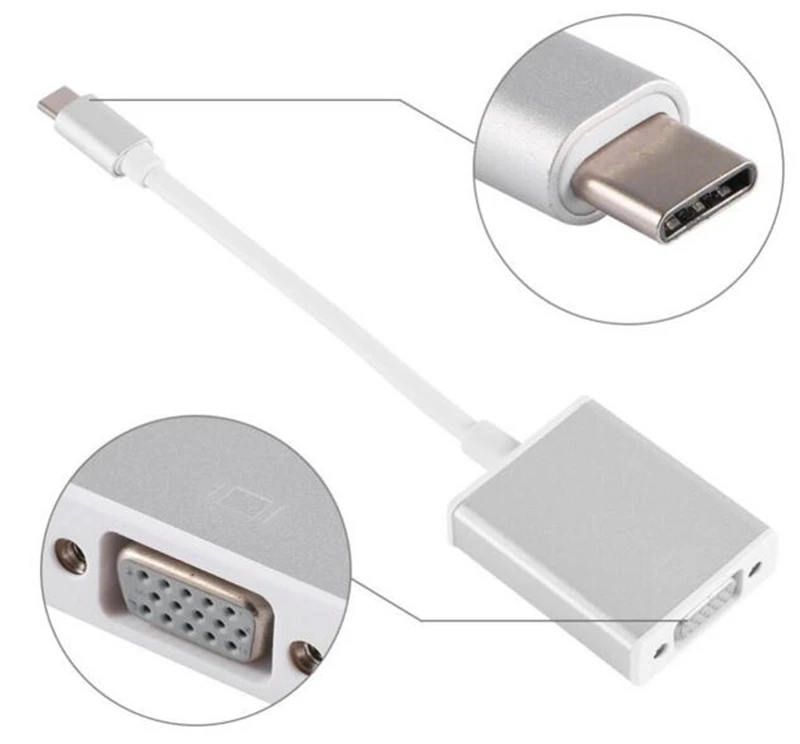 USB 3 1 Тип c Type-C USB-C USB3.1 для VGA 1080 P адаптер видео HDTV разъем 20 см Ma book 12 | Компьютеры и