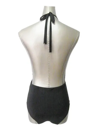 Новый сексуальный черный цельный купальник 2018 Горячая Холтер Высокая талия