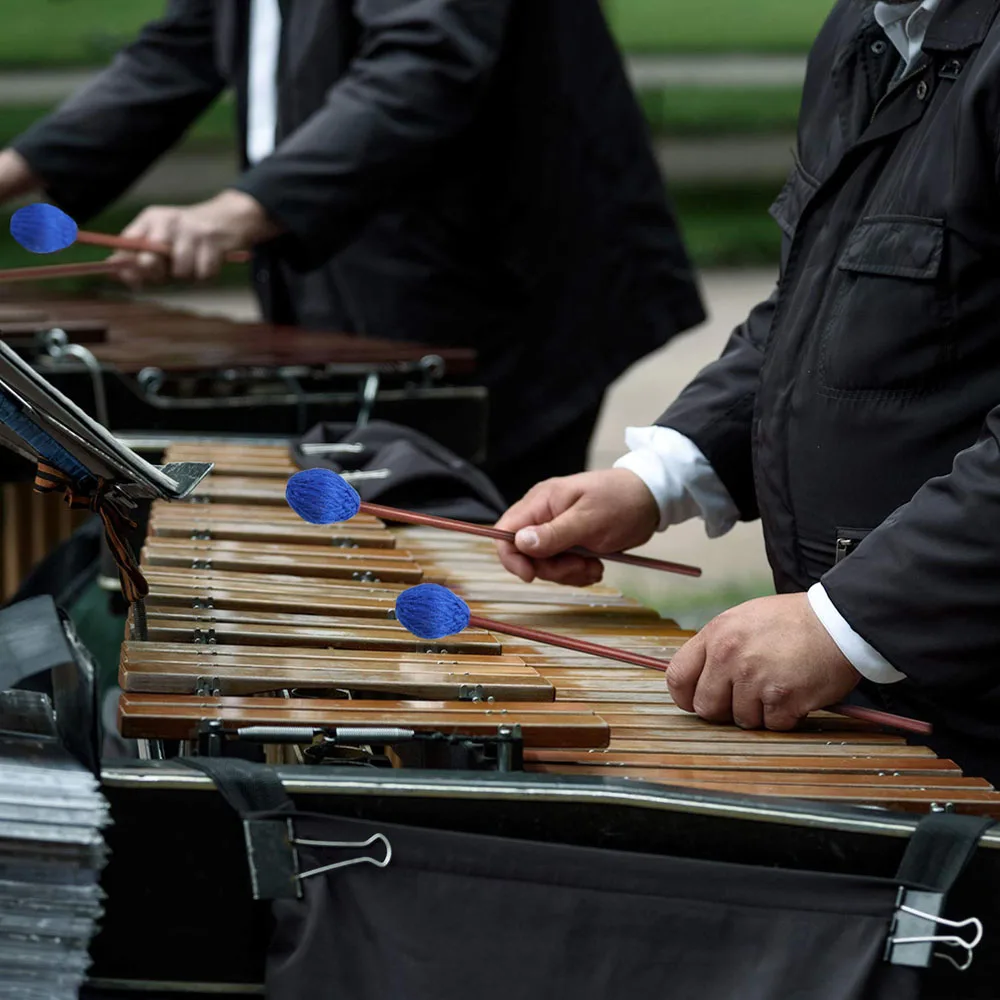 Высококачественная пряжа средней жесткости Marimba Mallets синяя красная нейлоновая пряжа головка для Marimbas Vibes Vibraphone Percussion аксессуары