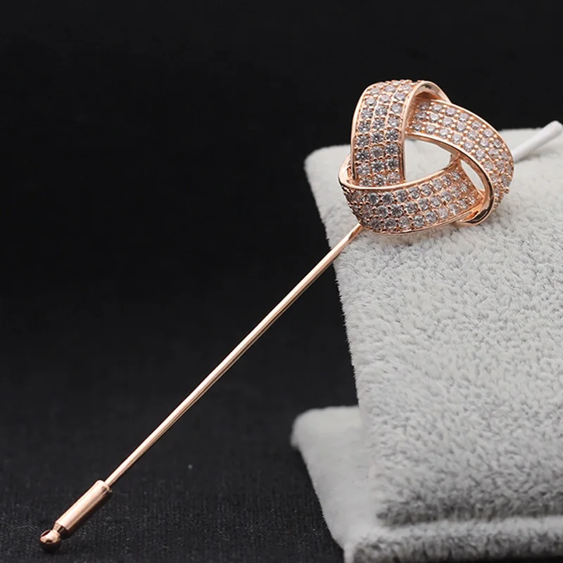 Элитный бренд белым кубическим Цирконом Свадебные булавка брошь бижутерия