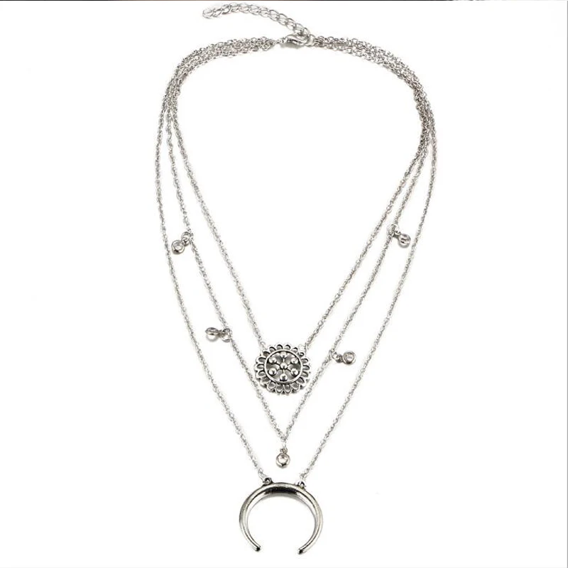 Ретро цветок тибетское серебряное многослойное искусственное 2017 популярное