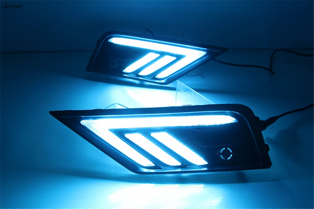 CSCSNL 2 шт. автомобильный светильник для Volkswagen VW Tiguan 2017 2018 2019 DRL Дневной с желтым