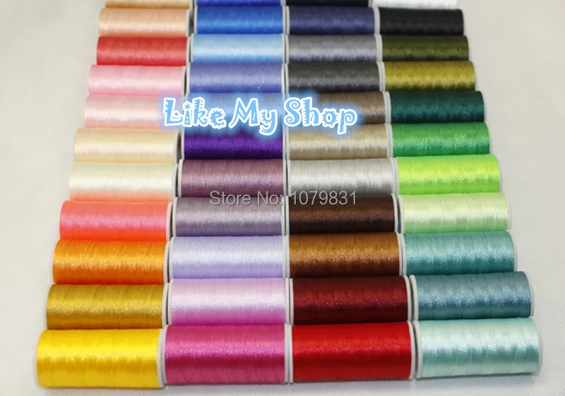 Бесплатная доставка 45 цветов полиэфирная нить для вышивки 40wt как машинная или