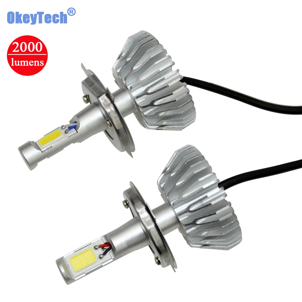 OkeyTech 2 шт. 12 В 24 Автомобильная фара лампа H4/HB2/9003 Hi Lo COB LED 40 Вт 2000LM 6000K белый Авто