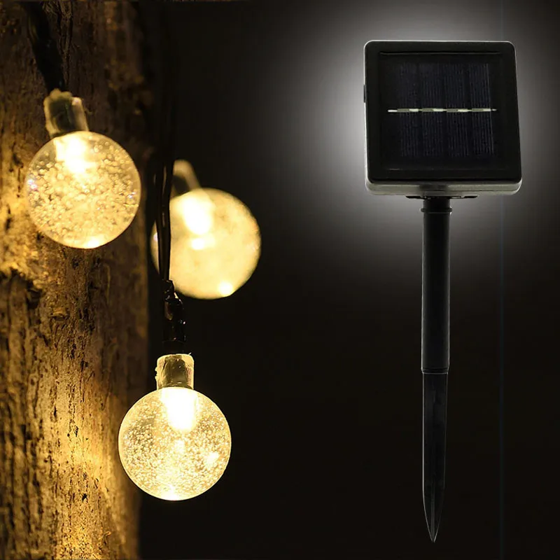 

New 10M 50 LEDS Crystal ball Solar Lamp Power LED String Fairy Lights Solar Garlands Garden Christmas Decor For Outdoor