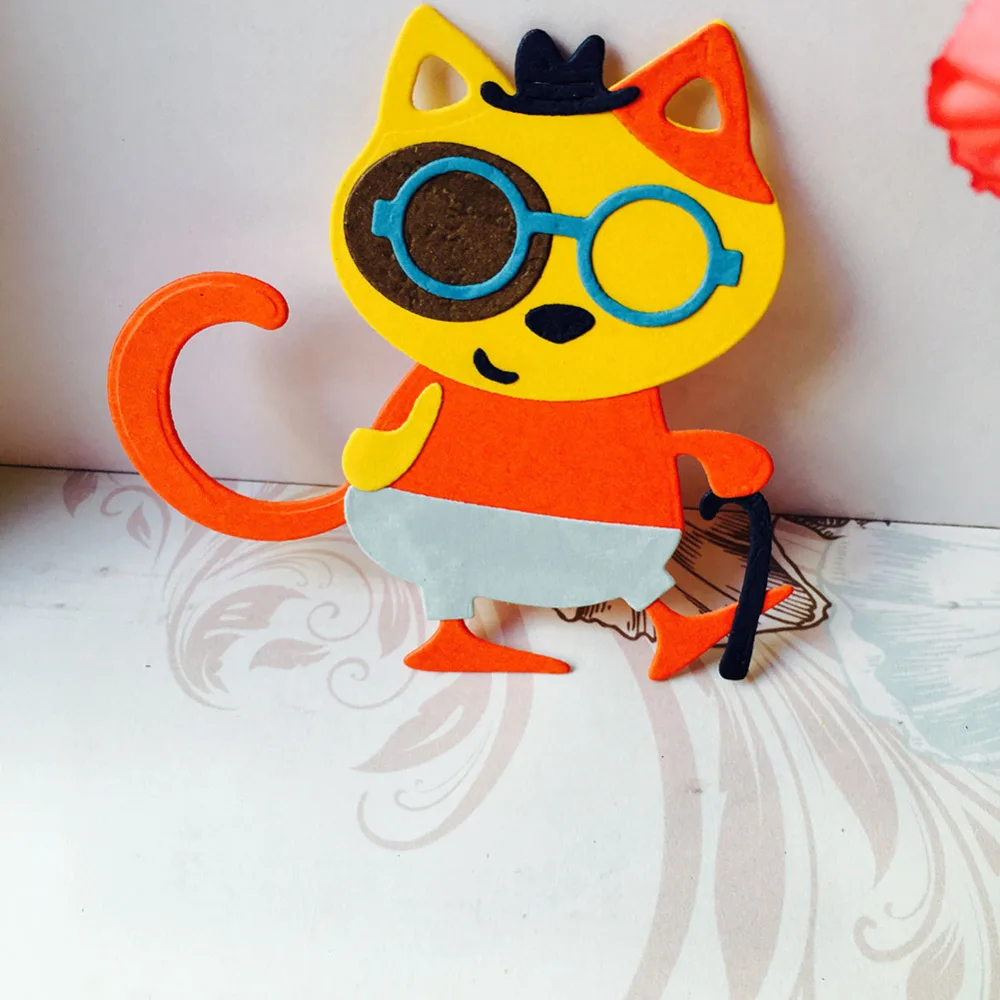 Металлические режущие штампы мультфильм детектива кота трафарет для