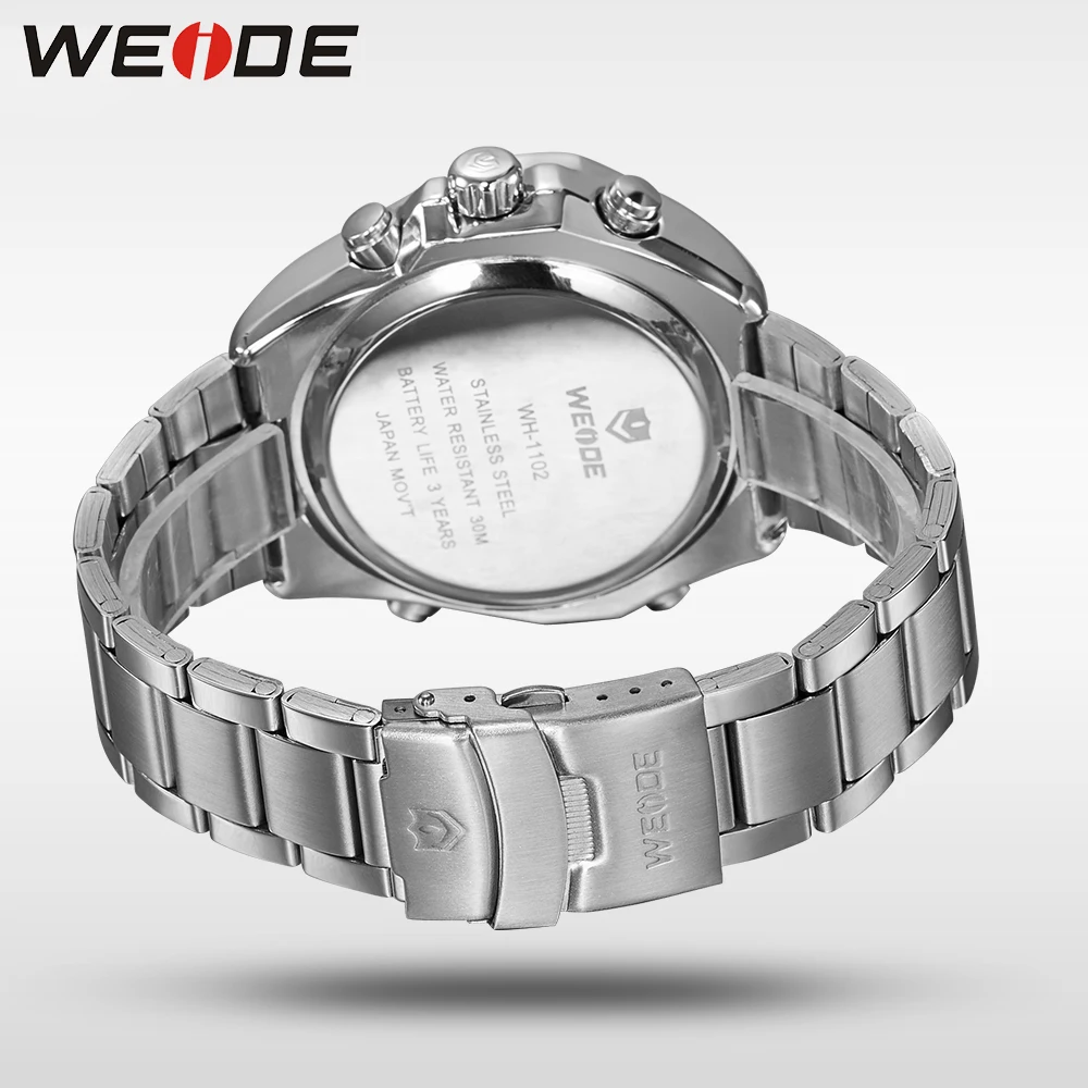Часы WEIDE мужские модные роскошные кварцевые ремешок из нержавеющей стали