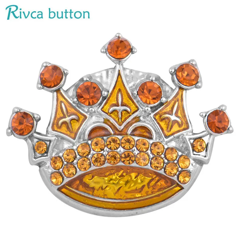 Rivca Snap Button Jewelry Newest DIY 18mm Mixcolour cross Crown Fit Charm leather alloy fashion Bracelet jewelery | Украшения и