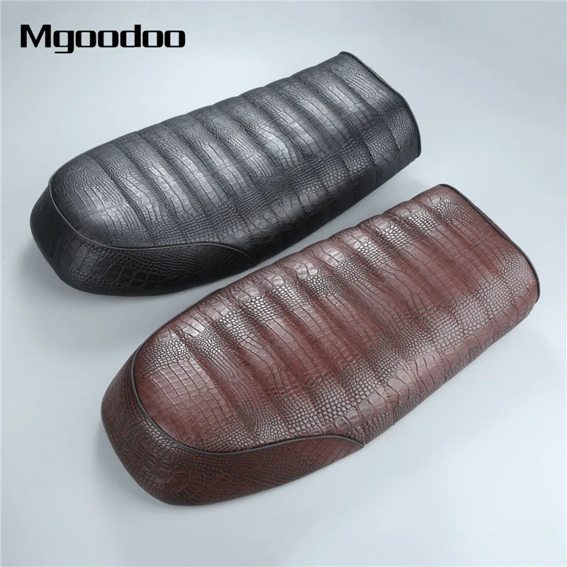 Mgoodoo крокодиловый мотоцикл винтажное универсальное седло Brat Кафе Racer Seat