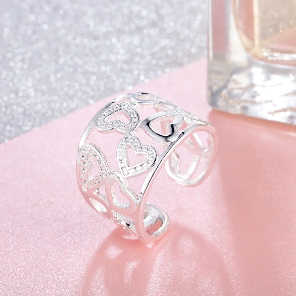 Ювелирные изделия посеребренные позолоченные кольца очаровательные Розовые