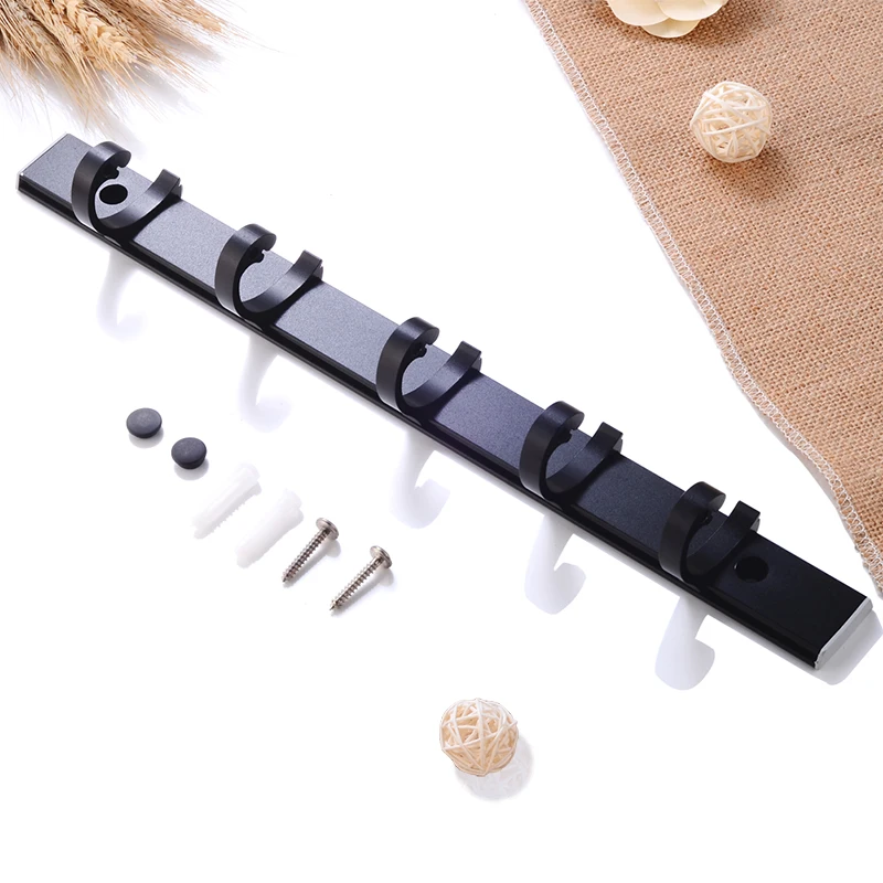 Крючки для халатов черный алюминиевый крючок ванной комнаты одежды настенная