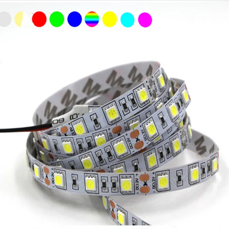 Светодиодная лента 5050 RGB 12 В гибкое освещение для украшения дома SMD