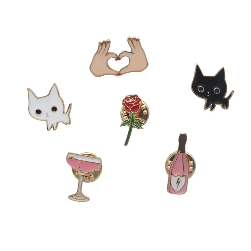 1 набор металлических значки с героями мультфильмов для одежды брошь кактус