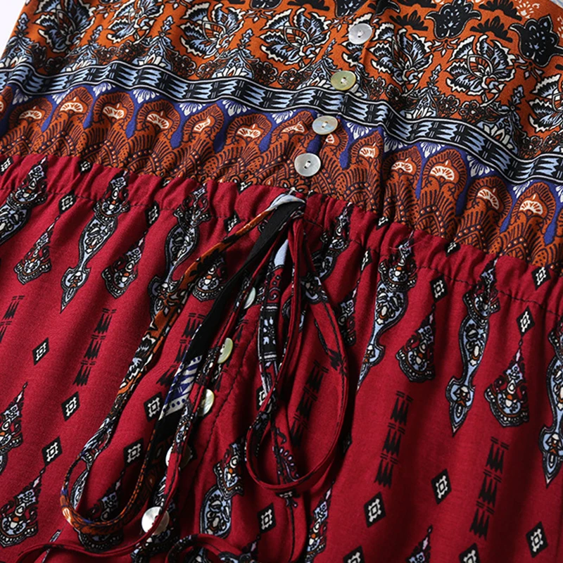Для женщин Пляж Boho платье Макси Лето 2018 г. Высокое качество бренд v образный вырез