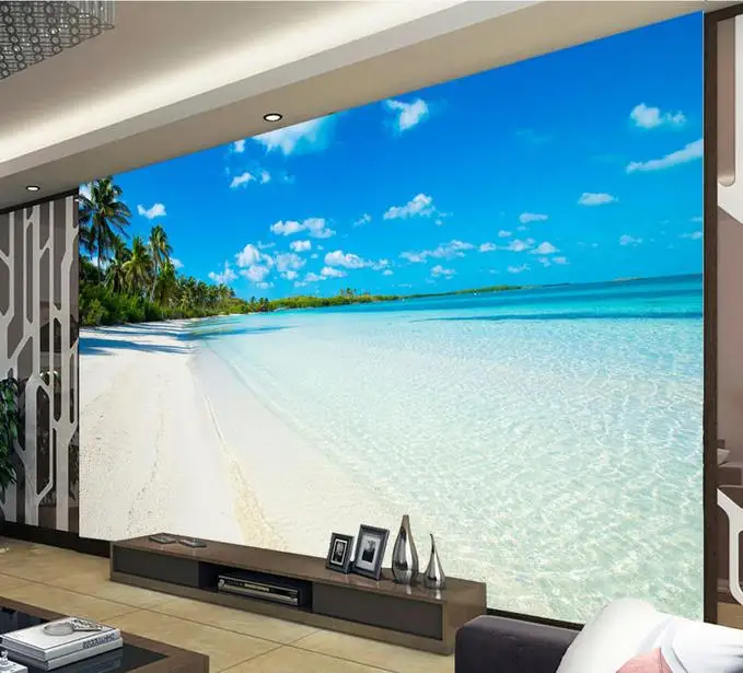 3D photo wallpaper custom 3d wall murals mural The Mediterranean beach sea scenery sitting room background paper | Обустройство дома
