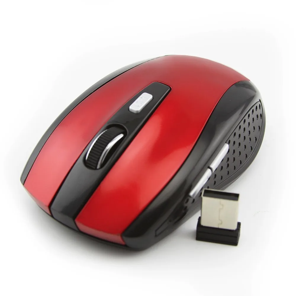 CHYI, беспроводная мышь, эргономичная, 2,4 ГГц, 1600 dpi, USB2.0 приемник, мышь для ПК, ноутбука, рабочего стола, Raton inalambrico, Питание от 2* AAA батареи - Цвет: Красный
