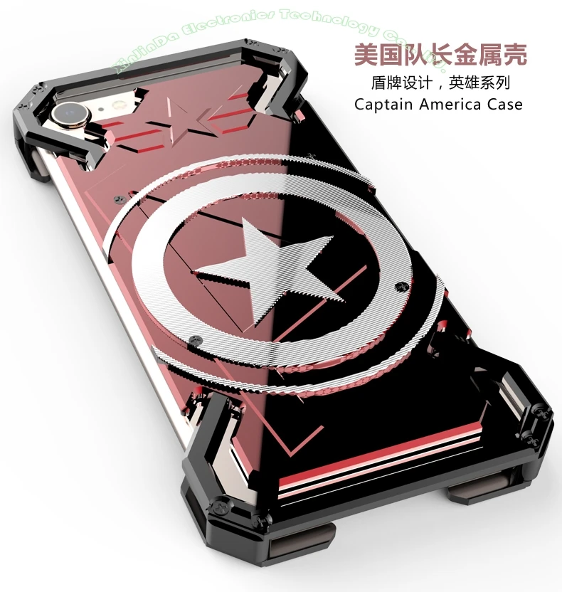 Чехол для IPhone 11 Pro X XS Max XR 6 7 8 Plus, модный, крутой, американский капитан, алюминиевая металлическая рамка, задняя крышка для iPhone XR IP802