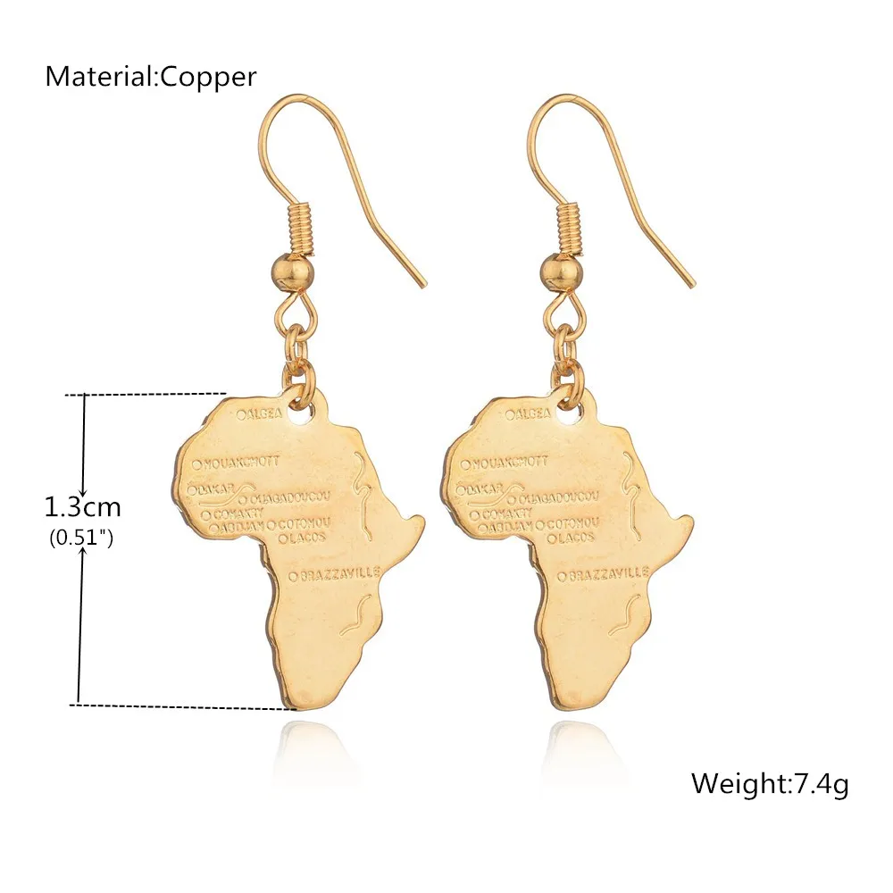 Хип Хоп Мода Золотые ювелирных изделий в Дубае Африканская Карта Монета