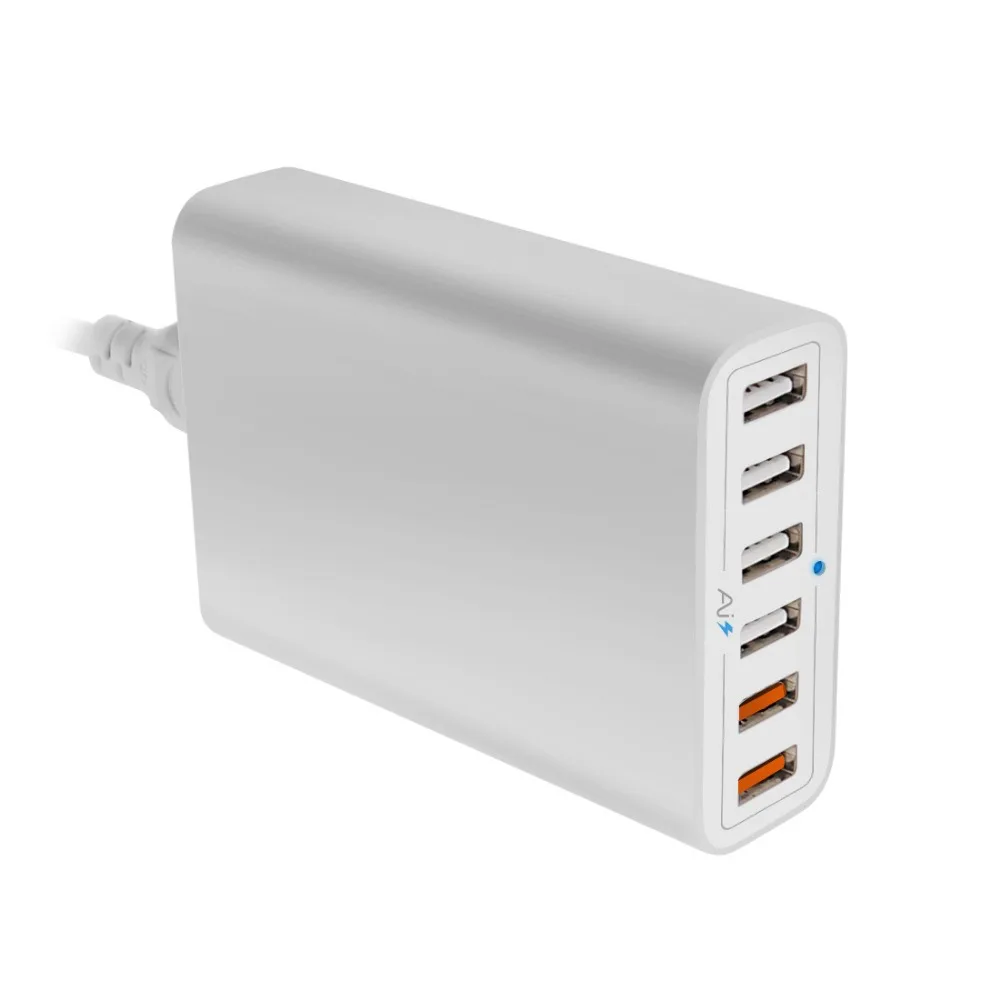 Настольная зарядная станция QC 2 0 с 6 портами USB 60 Вт быстрое зарядное устройство